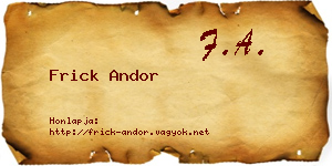 Frick Andor névjegykártya