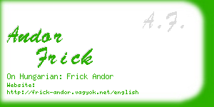 andor frick business card